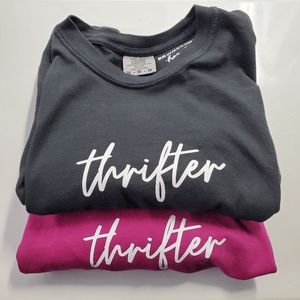 Thrifter Graphic Tee Shirt Big Logo Spellout NEW